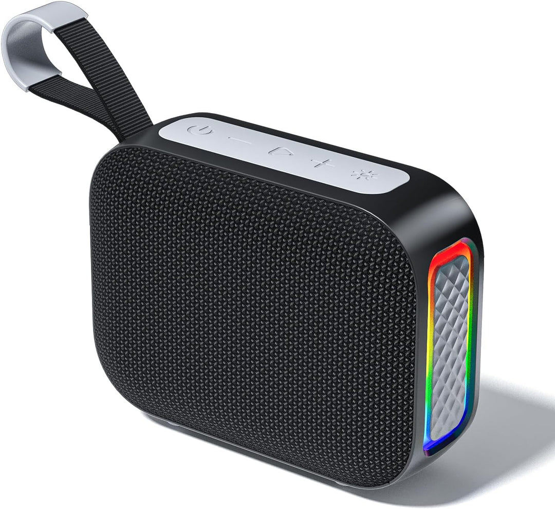 KASOHQEE Altavoz Bluetooth portátil con luces RGB, altavoz inalámbr...