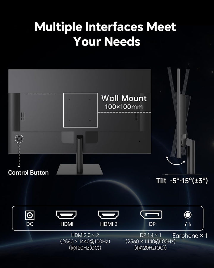 KTC Monitor de computadora de 32 pulgadas 2K 120Hz, Monitor IPS QHD...