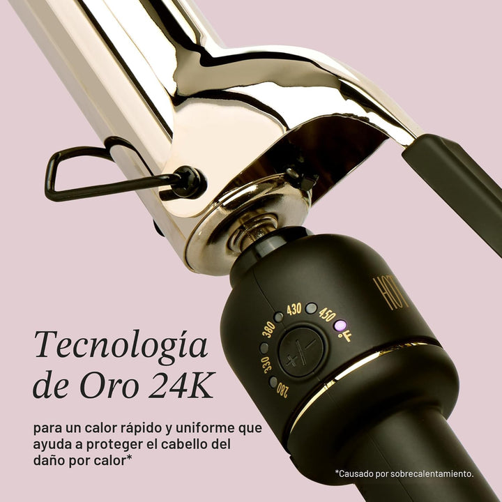 HOT Tools Rizador profesional de oro de 24 quilates de barril exten...