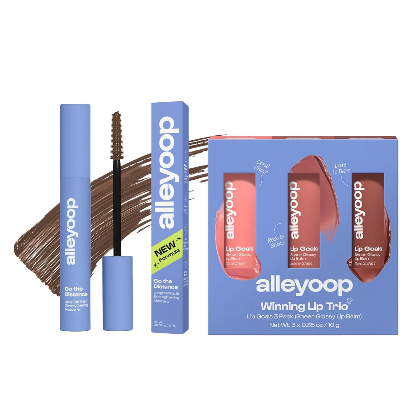 Alleyoop Everyday Lip &amp; Lash Set \u2013 Lip Goals Trio Hydratin...
