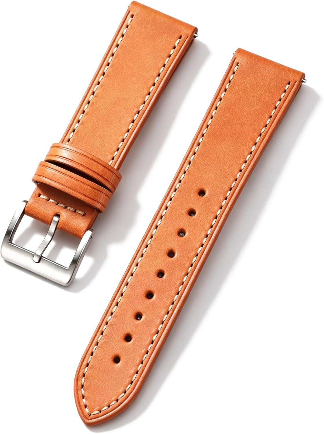Correa de reloj de cuero para hombres y mujeres, correa de reloj de cuero de liberación rápida con correa de cuero de reloj de hebilla plateada, 0.709 in/0.787 in/0.866 in correa de reloj