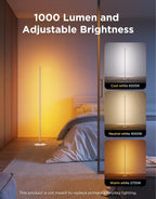Lámpara Govee RGBIC - Lámpara de pie básica, 1000lm LED, color champán