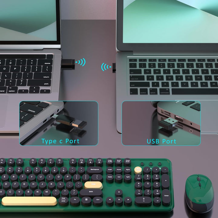Combos de teclados de computadora inalámbricos coloridos, teclado r...