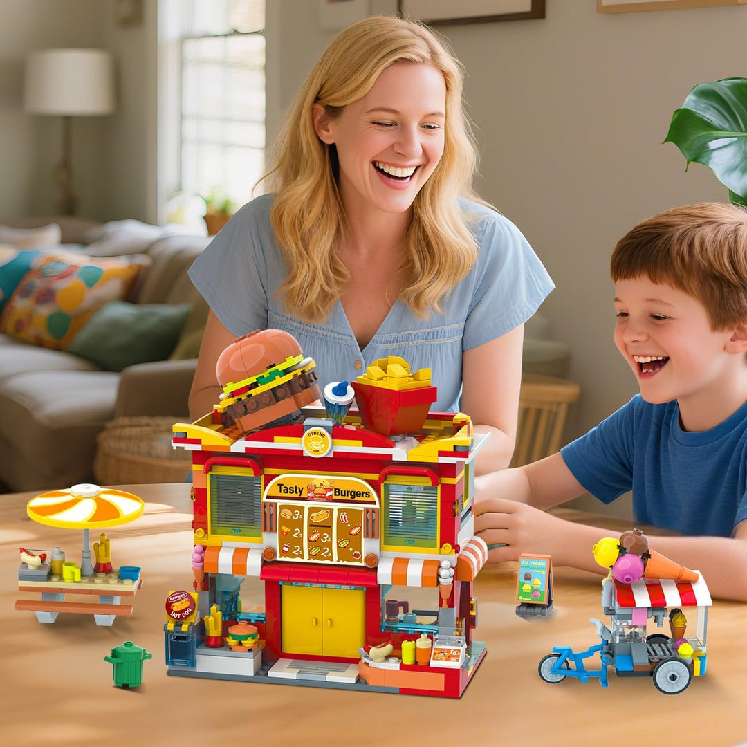 HOGOKIDS City Burger Truck House - Juguete de construcción