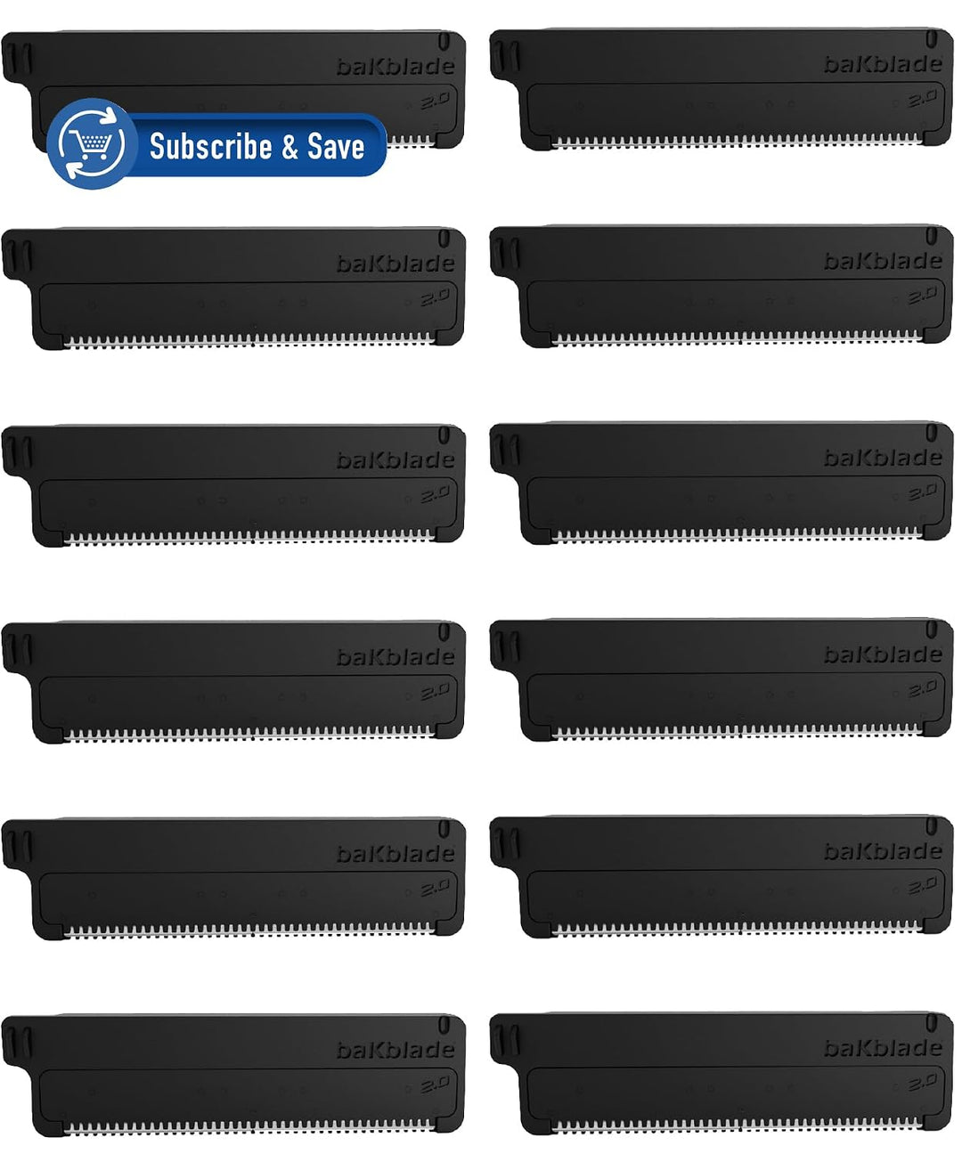 baKblade 2.0 Cartuchos de repuesto para afeitadora de cabello corpo...