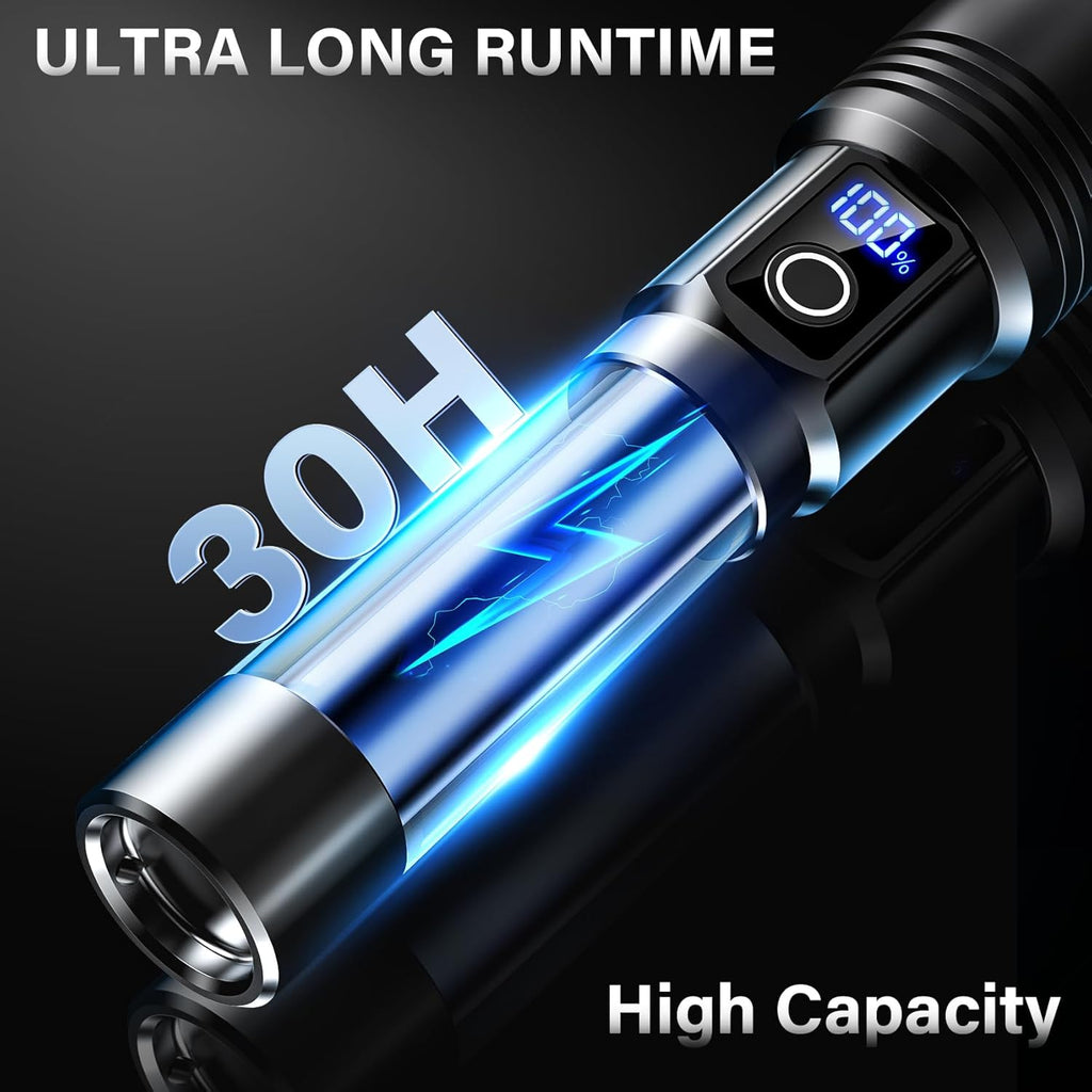 AKNEAR Linterna LED recargable de alto lumen súper brillante portátil