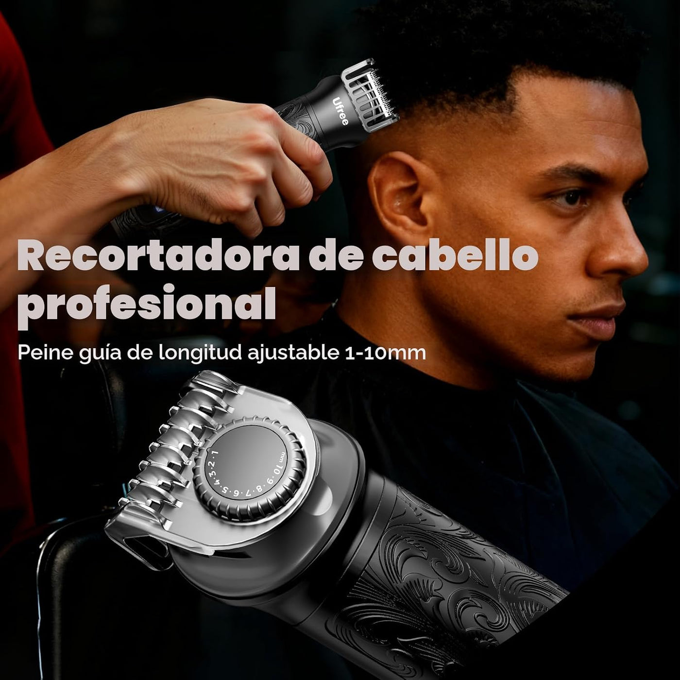 Ufree Recortadora de barba para hombres, afeitadora eléctrica de lá...