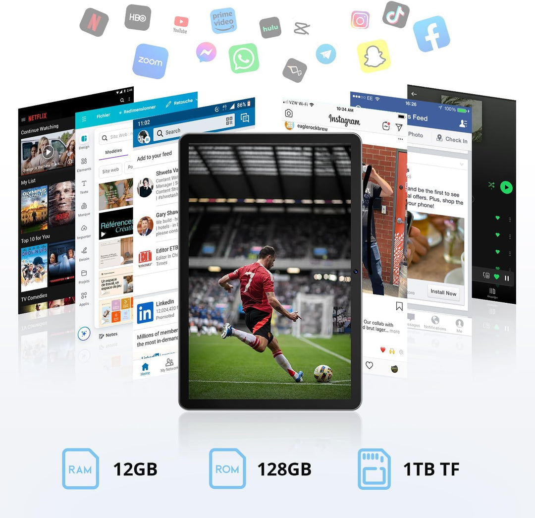 Tableta Android, tableta Android 15 de 10.1 pulgadas, octa-core, 12...
