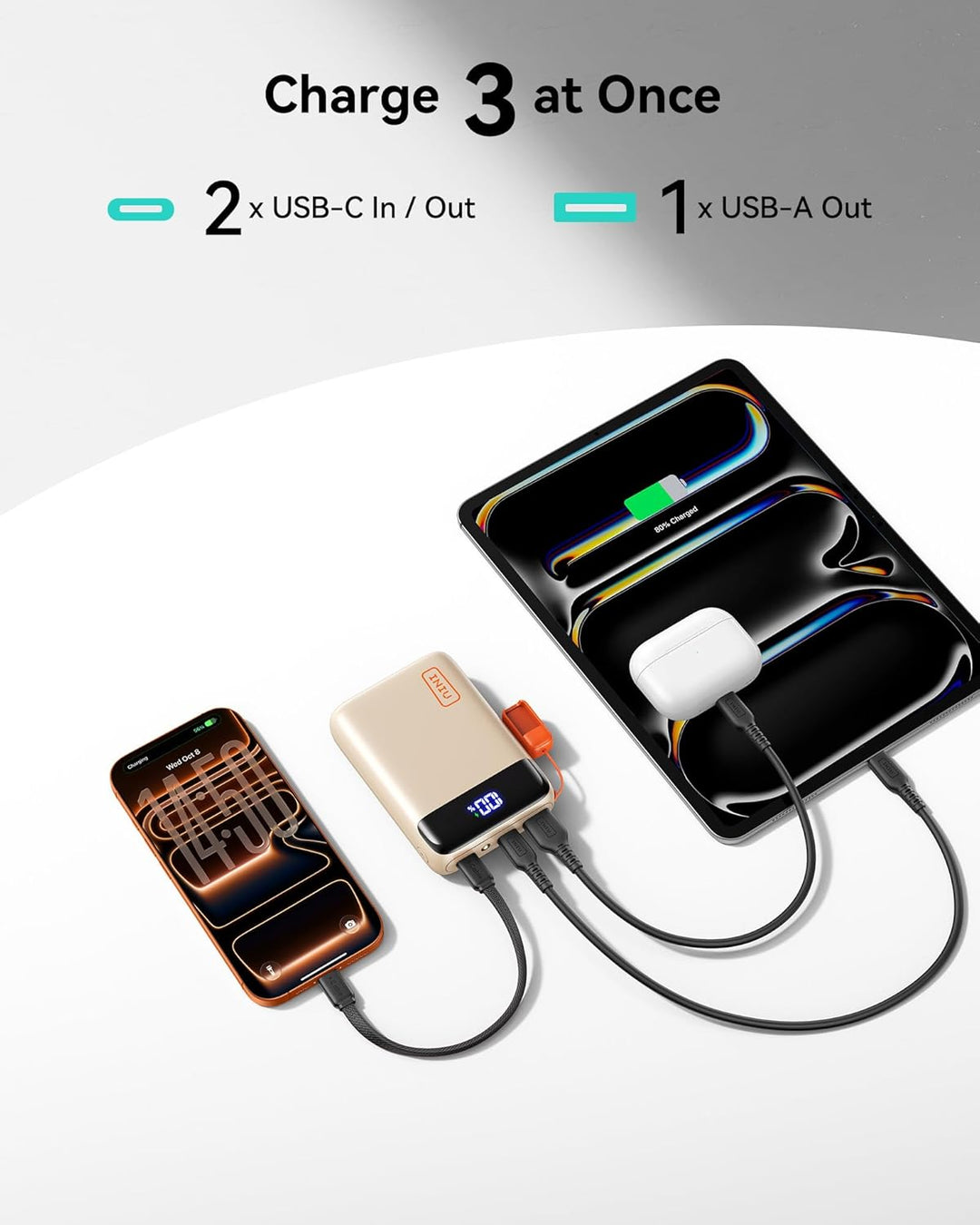 INIU Cargador portátil, más pequeño de 22.5 W, 20000 mAh, USB C, ca...