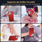 SKYLMW Funda compatible con iPhone 15 con soporte magnético O-Ring invisible de grado militar para iPhone 15 de 6.1 pulgadas [compatible con Mag-Safe] [Gran sensación de agarre], color rojo
