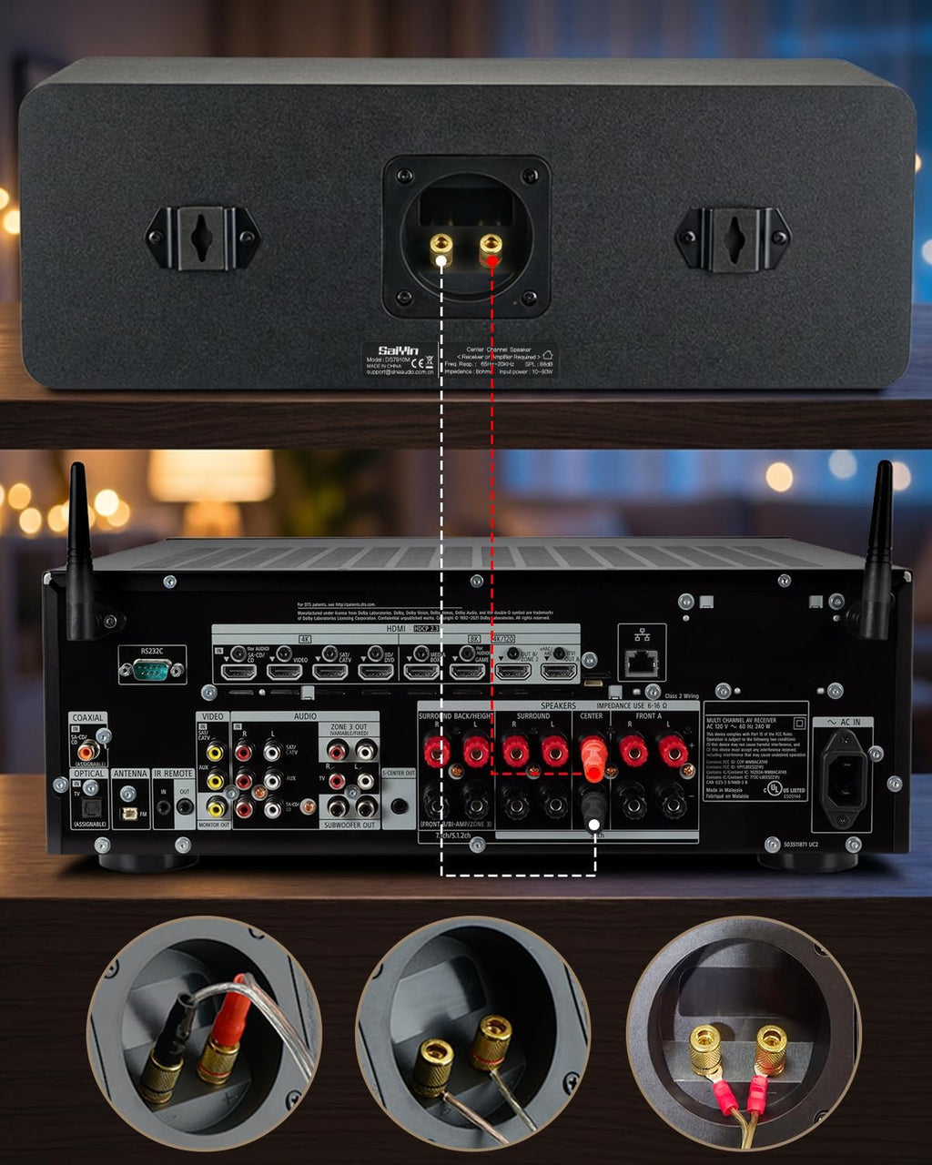 Saiyin Altavoz de canal central para sistema de sonido envolvente de cine