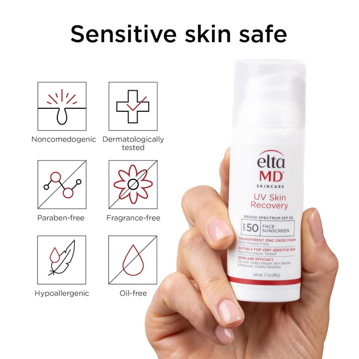EltaMD Protector solar facial UV para recuperación de la piel con ó...