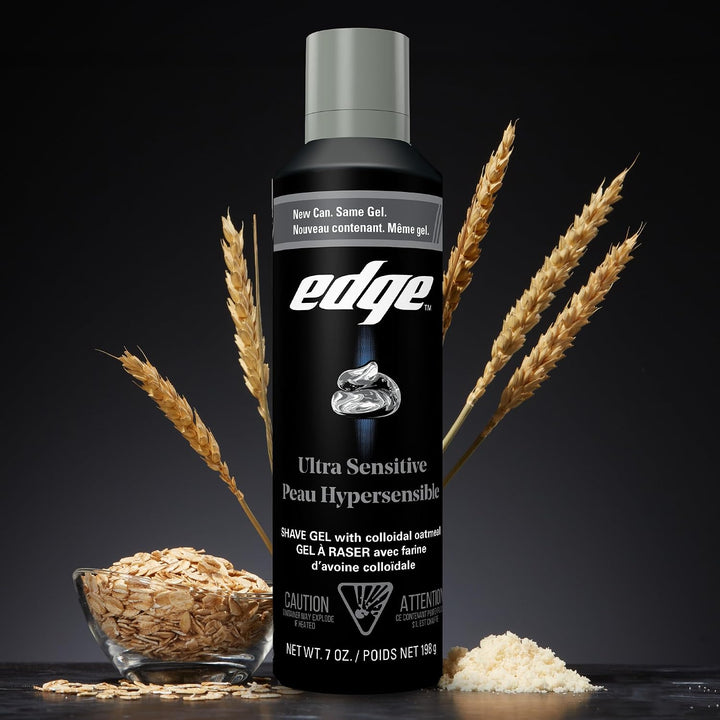 Edge Gel de afeitado para hombres, ultra sensible con avena coloida...