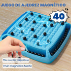 Juego de imán, juegos magnéticos de ajedrez, juegos de mesa para niños de 6 a 8 a 12 años, juegos de ajedrez magnéticos, juegos de mesa familiares para niños y adultos, juego magnético con 40 piezas, divertidos regalos de cumpleaños para niños (azul)