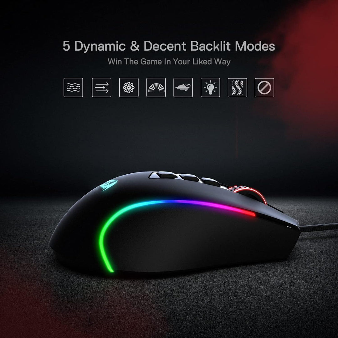 Redragon M612 Predator - Mouse para juegos RGB con cable, 8000 DPI,...