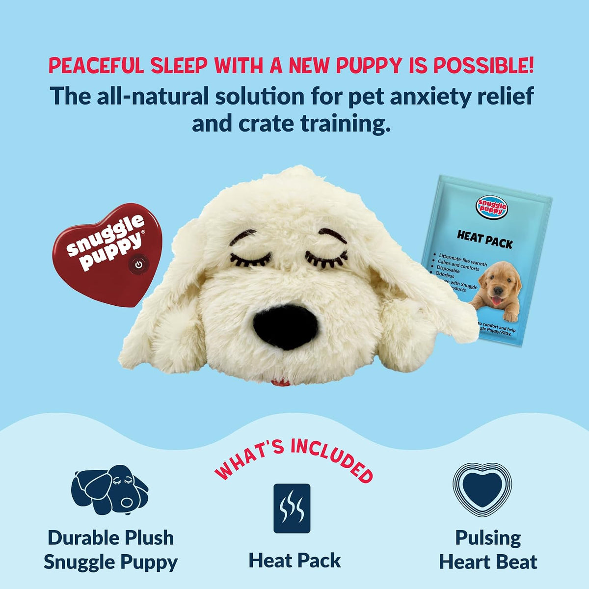 Snuggle - Juguete de latido del corazón para cachorros, comodidad relajante