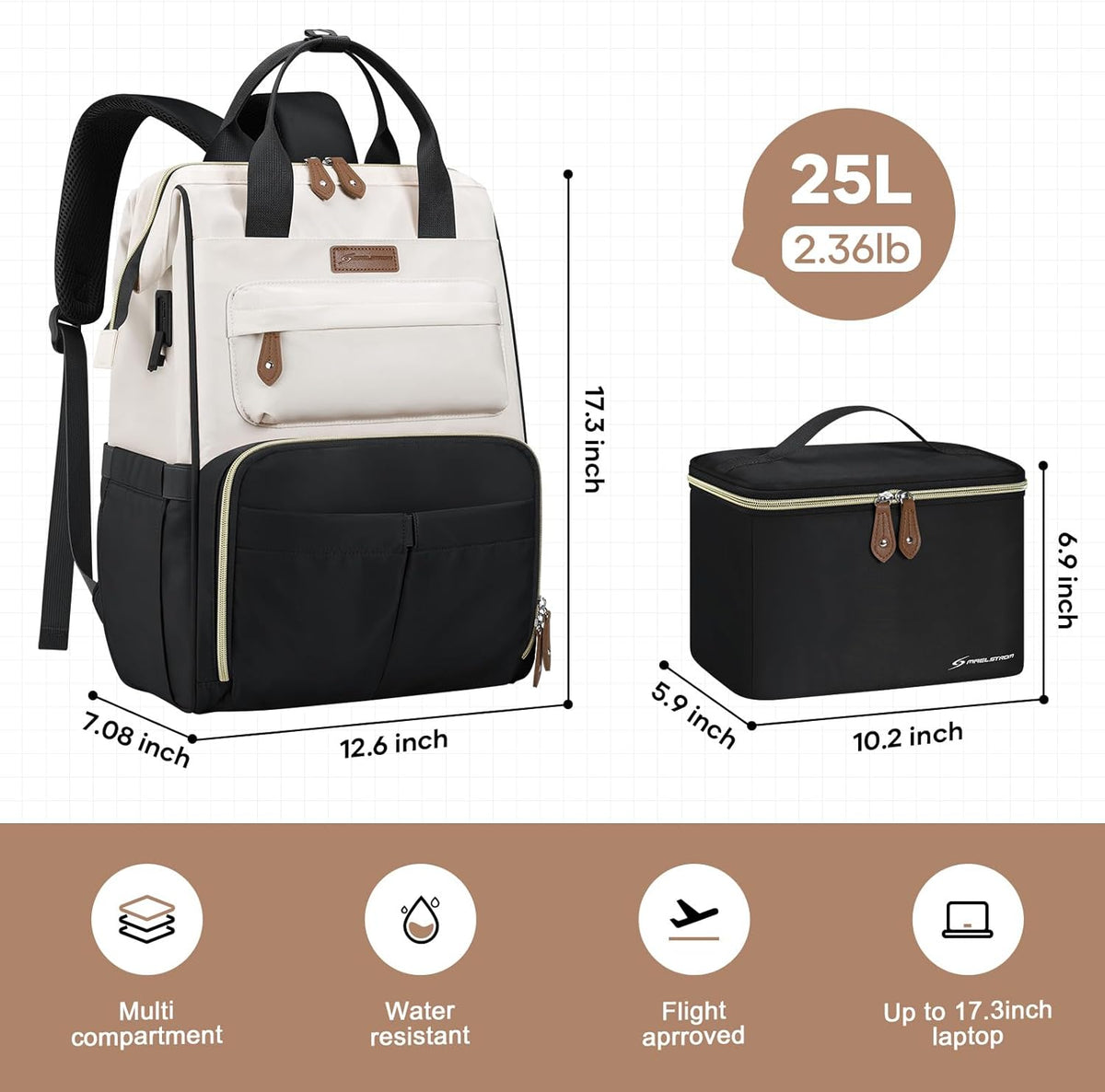 Maelstrom Mochila de viaje para mujeres y hombres, mochila para lap...
