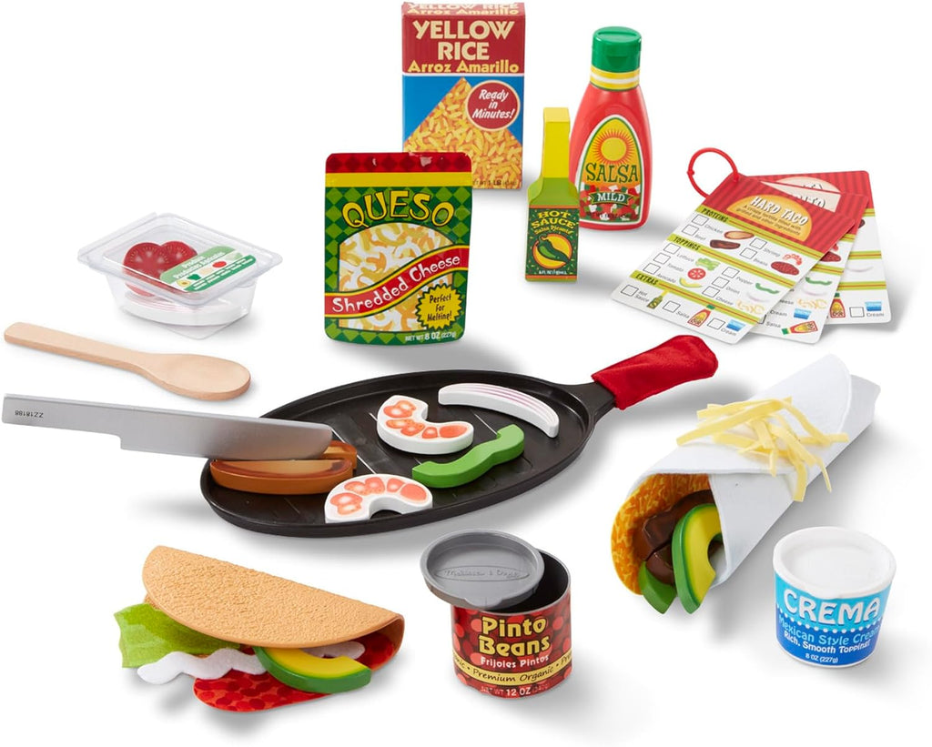 Melissa & Doug Fill & Fold - Juego de tacos y tortillas