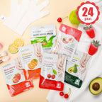24 Pcs Fruits Beauty Hand Mask Bulk para Women Girl Sister