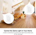 TREATLIFE Paquete de 4 interruptores inteligentes de 3 vías, interruptor de luz inteligente Wi-Fi de 2.4 GHz, funciona con Alexa, Google Home y SmartThings, control remoto, FCC, programación, requiere