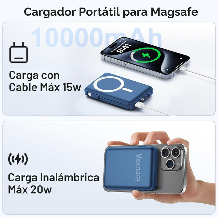 Vexnara para banco de energía Magsafe, banco de energía magnético d...