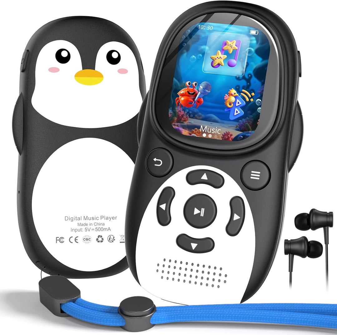 ODEJOI Reproductor MP3 de pingüino lindo de 64 GB con Bluetooth 5.3...