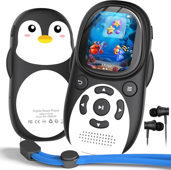 ODEJOI Reproductor MP3 de pingüino lindo de 64 GB con Bluetooth 5.3...