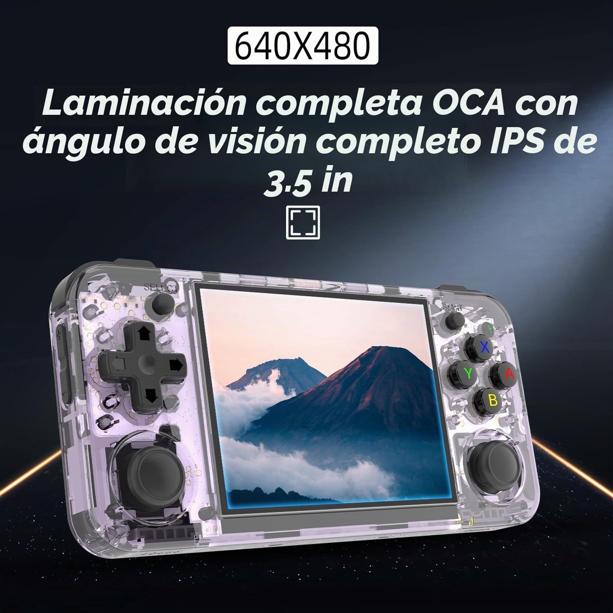 RG35XX H Retro Handheld Game Console Linux System 3.5 ''IPS Pantalla 64G TF Tarjeta con 3545+ Juegos preinstalados RG 35XXH Consola de juegos portátil RG35XXH Soporte 5G WiFi Bluetooth HDMI Púrpura