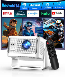 Proyector Mini Android 14 con Soporte 4K 8K, Proyector Inteligente...