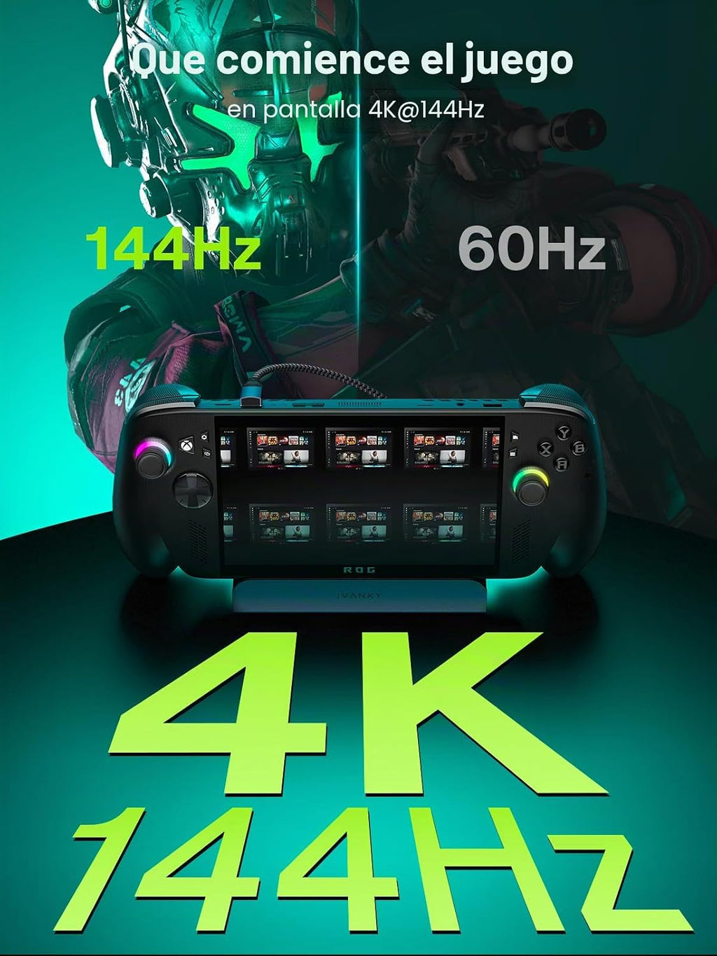 iVANKY ROG Xbox Ally X (2025)/ROG Ally Dock, estación de acoplamiento 8 en