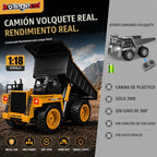 Camión de volcado a control remoto RC, vehículo de construcción, juguetes de camión con batería recargable para niños pequeños, niños y niñas