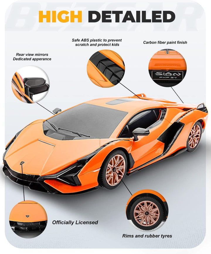Bezgar - Coche con licencia oficial RC Series, escala 1:24 Lambo Si...