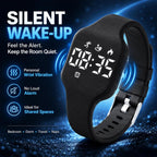 Reloj despertador para personas que duermen pesadas, pulsera vibratoria, reloj silencioso, pulsera para adolescentes, sordos, adultos, agitador de cama, viaje, temporizador digital