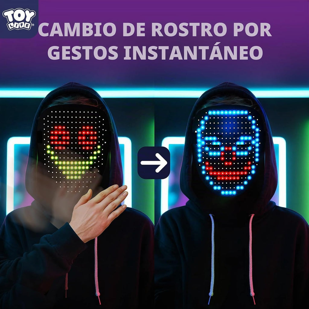 TOY Life - Máscara LED con 60 opciones de visualización para niños y