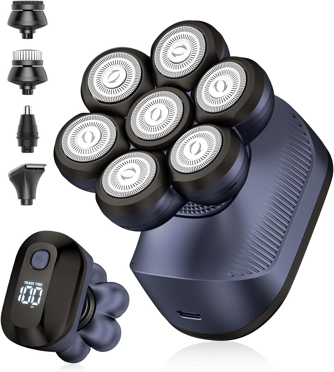 TEPOTZ Afeitadoras eléctricas 7D para mem calvo, maquinilla de afei...