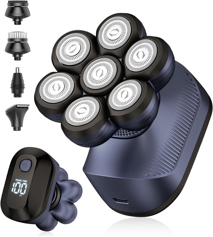 TEPOTZ Afeitadoras eléctricas 7D para mem calvo, maquinilla de afei...