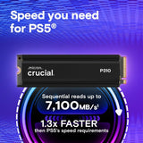 Crucial P310 2280 1TB PCIe Gen4 NVMe SSD de juegos para PS5 con dis...