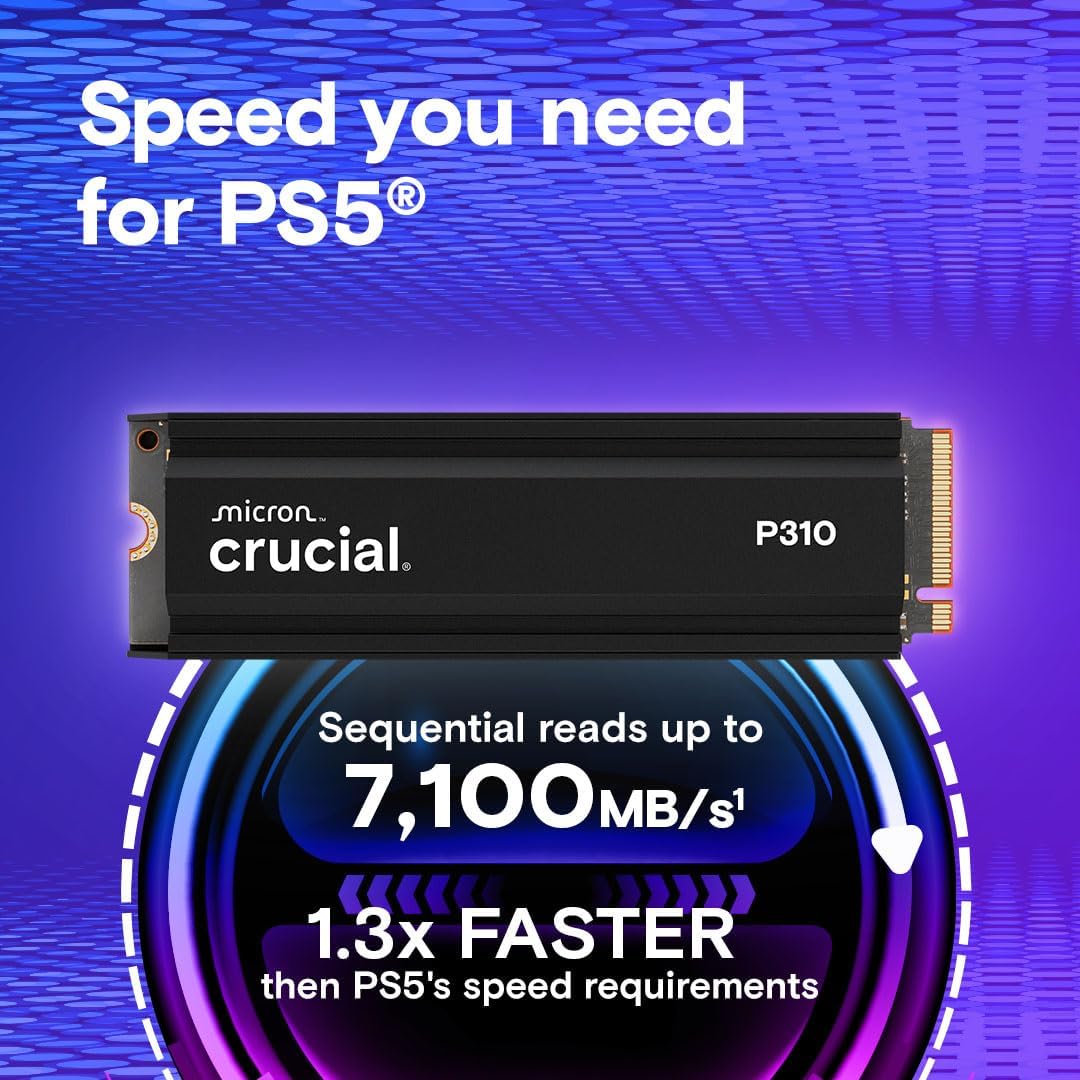 Crucial P310 2280 4TB PCIe Gen4 NVMe SSD de juegos para PS5 con dis...