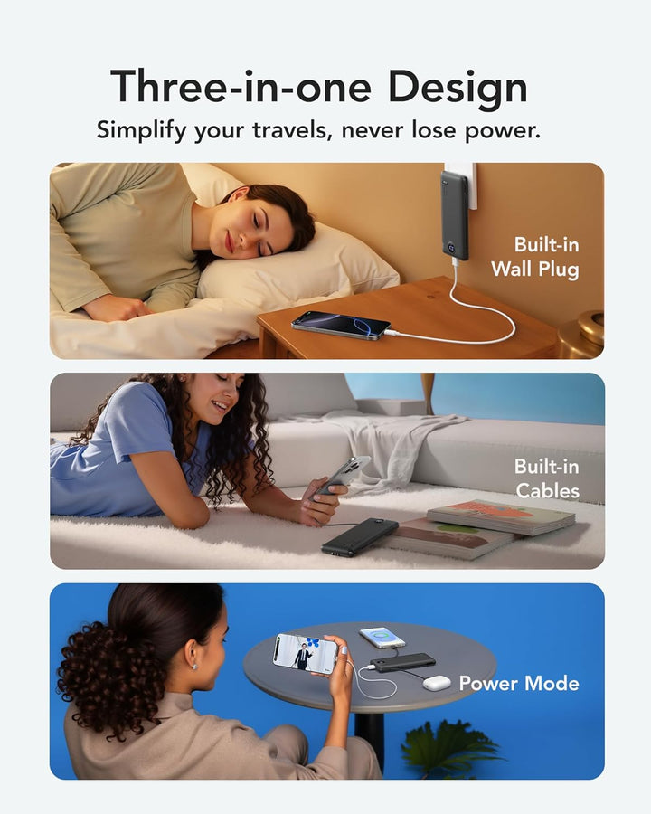 VRURC Cargador Portátil con Enchufe de Pared, 10000mAh Cargador Por...