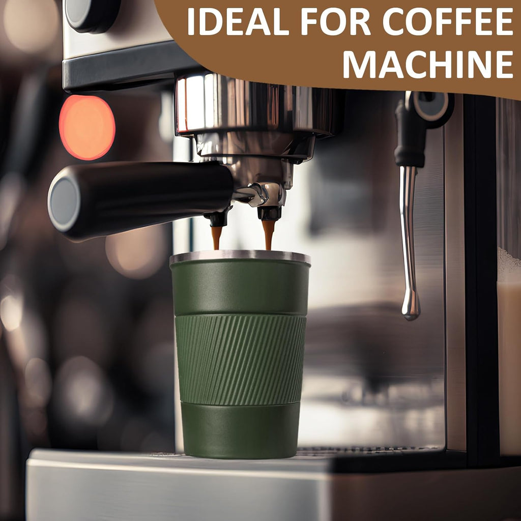 Paquete de 4 tazas de café aisladas con tapa, vaso de café de viaje de 17 onzas, tazas de café reutilizables de acero inoxidable, taza de café térmica para bebidas frías y calientes, multicolor