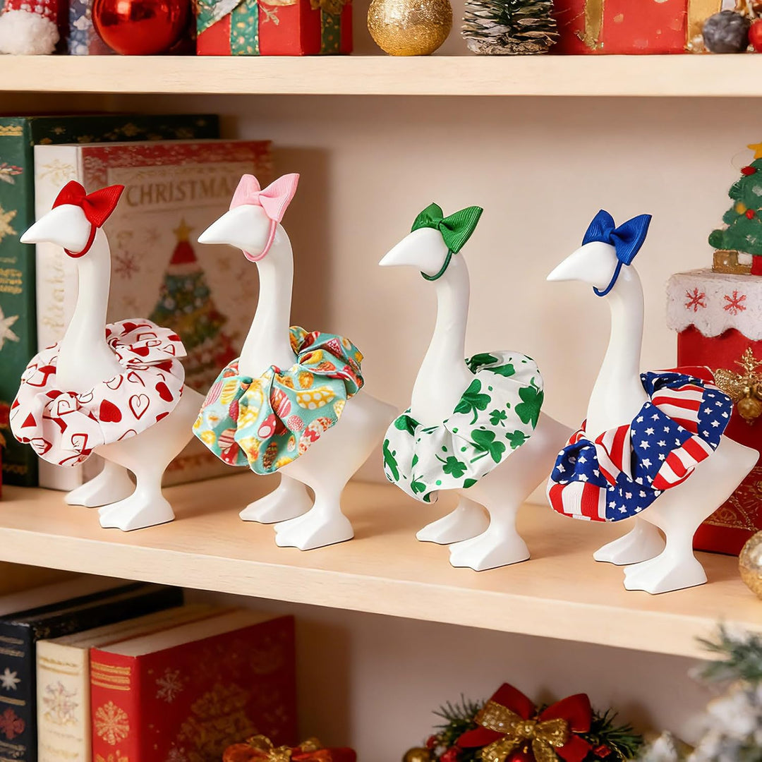 BOARDFEB Mini Desk Goose Outfits 4 Packs Holiday Desk