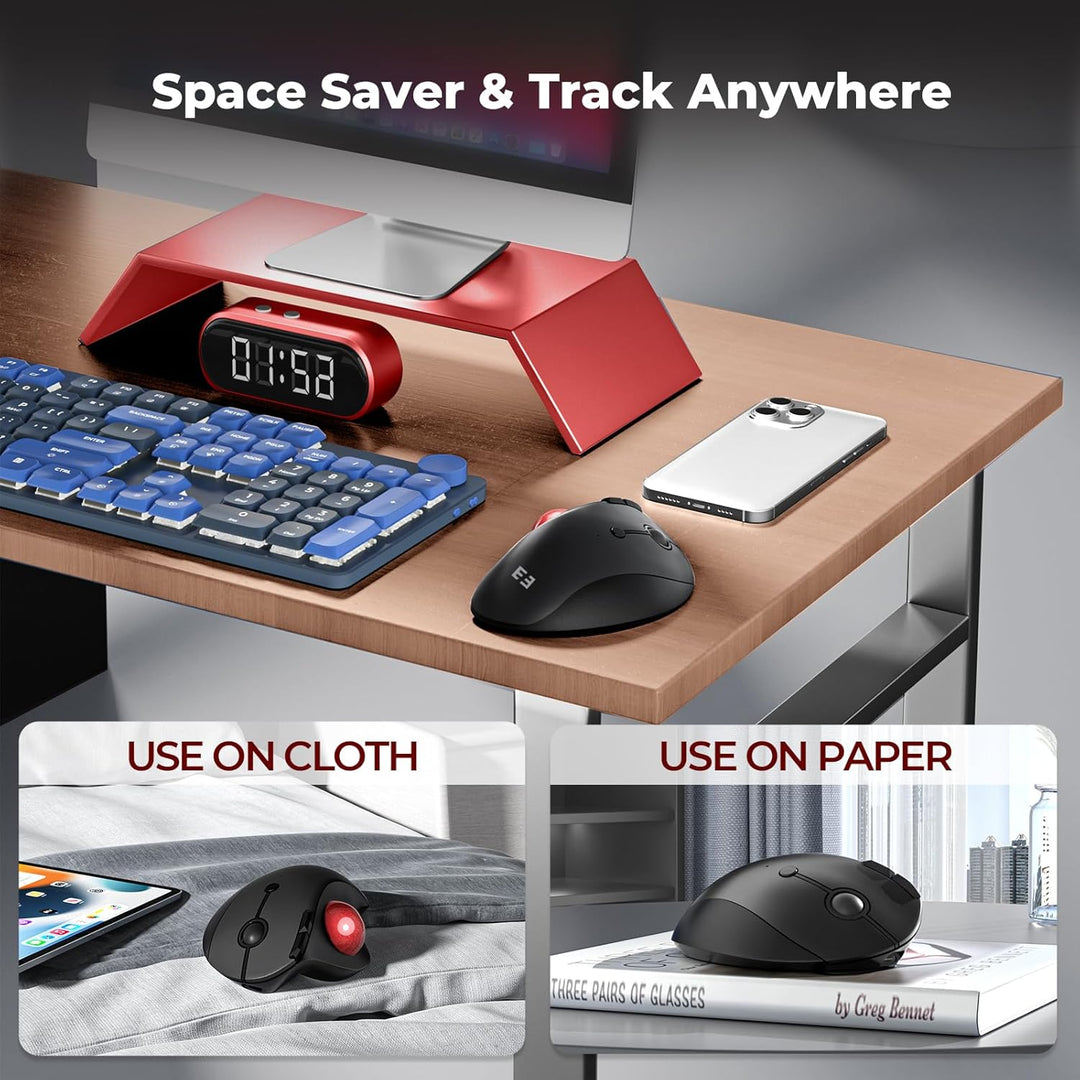 seenda Ratón de Trackball inalámbrico, mouse ergonómico Bluetooth R...
