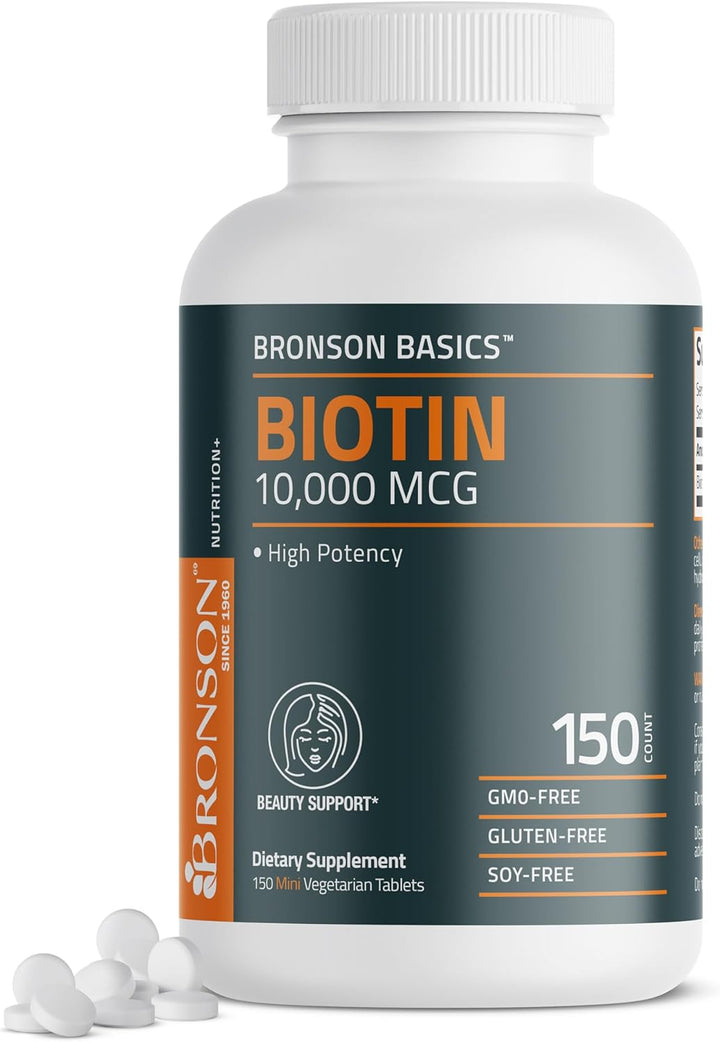Bronson Biotina 10,000mcg, mejora la salud del cabello, la piel y l...