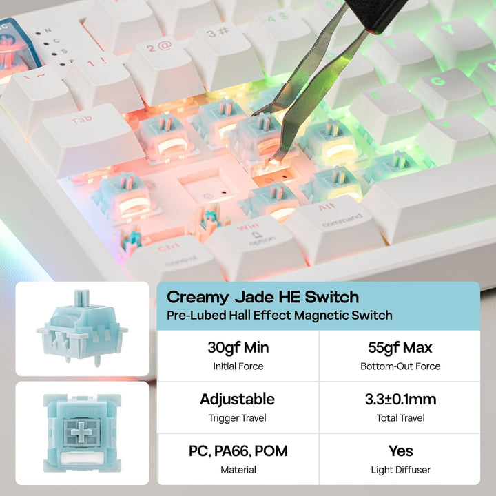 EPOMAKER HE108 Wireless Gaming Keyboard, 8K Polling &amp; 10000mAh,...
