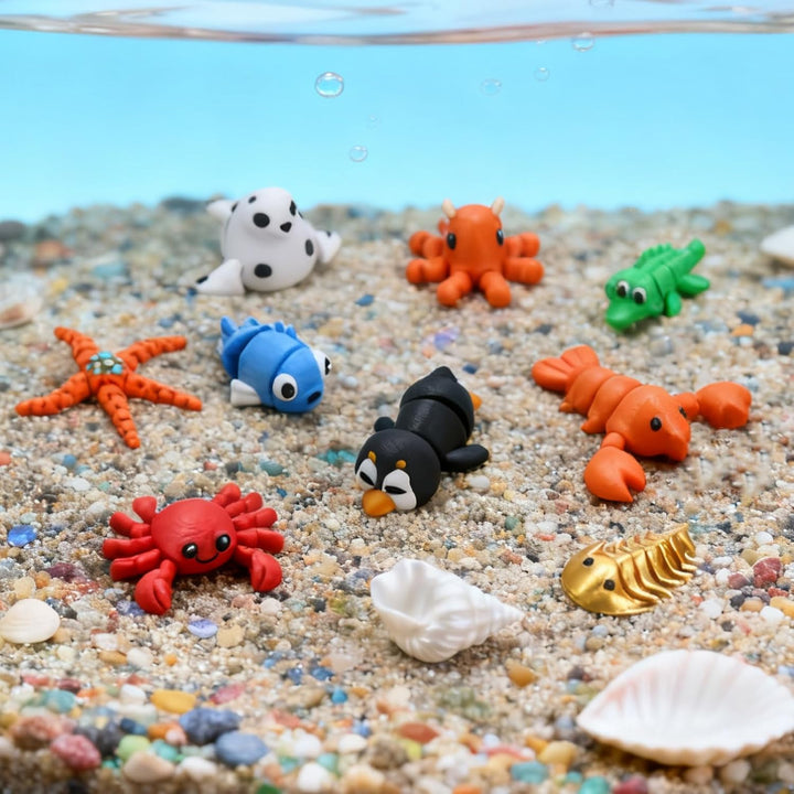 ResinGlow 25 juguetes de animales marinos impresos en 3D