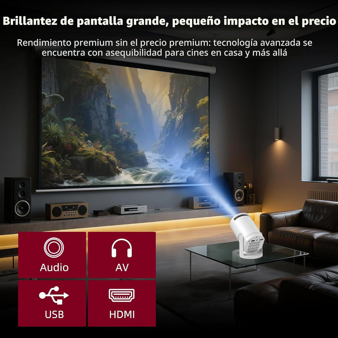 Mini proyector inalámbrico con WIFI 6 y Bluetooth, soporte 4K 1080P...