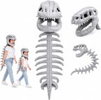 Disfraz de esqueleto de dinosaurio, juguetes de peluche de espinosaurio 3D con calavera y columna vertebral, cosplay de Halloween y disfraz de fiesta