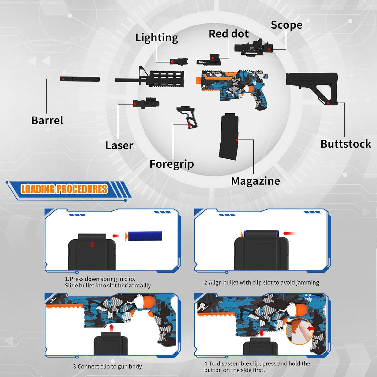 Pistola de juguete automática de espuma de francotirador con alcance, pistola de juguete eléctrica con 120 dardos para pistolas, IR, linterna, GDS, gafas, tecnología de bombas de aire, juego de