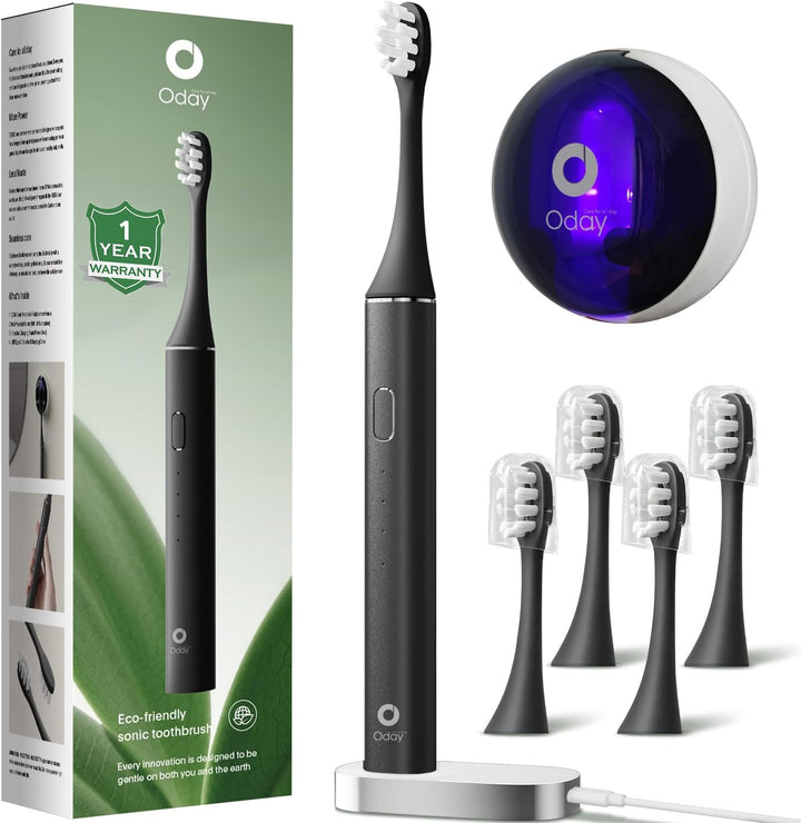 Oday Cepillo de dientes eléctrico recargable para adultos con funda...