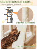 Taoqimiao Árbol para Gatos Alto, 76In Torre para Gatos Grandes, 3 Plataformas Acolchadas